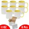 8 Pcs 11OZ Yellow Inner & Handle Sublimation Mugs With Foam Support Boxes